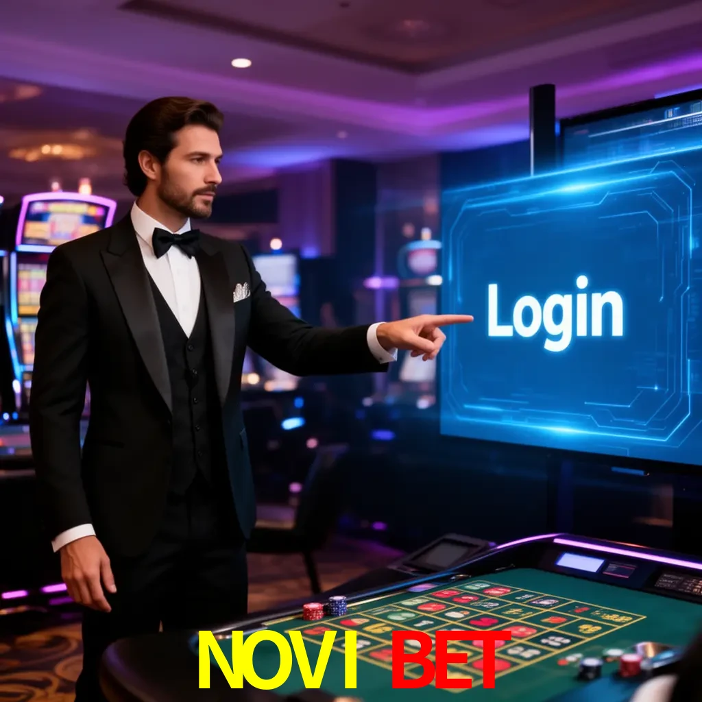 NOVI BET Login - OTP, cuenta y soporte Pantalla NOVI BET Login con OTP, contraseña, cuenta segura y soporte móvil